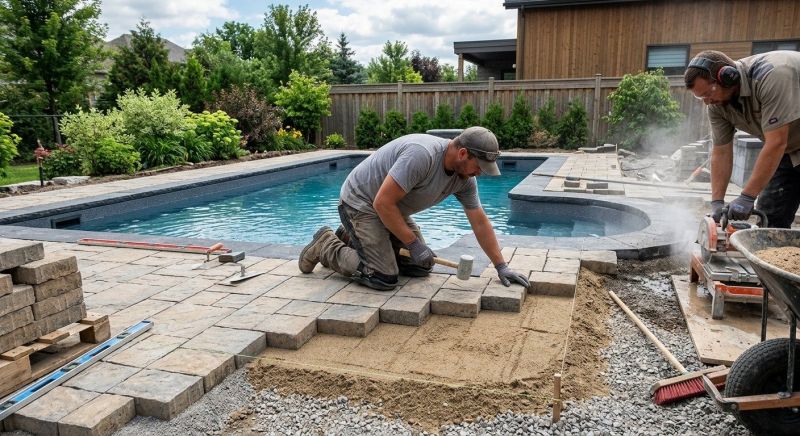 Poolside Hardscaping in Norwalk, CT
