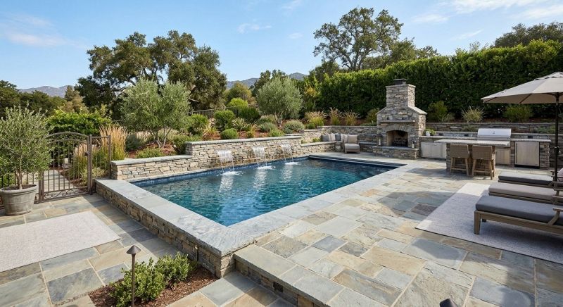 Poolside Hardscaping in Norwalk, CT
